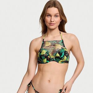 Victoria’s Secret Swim Sexy Tee High-Neck Push-Up Bikini Top Vintage Leaves 32D